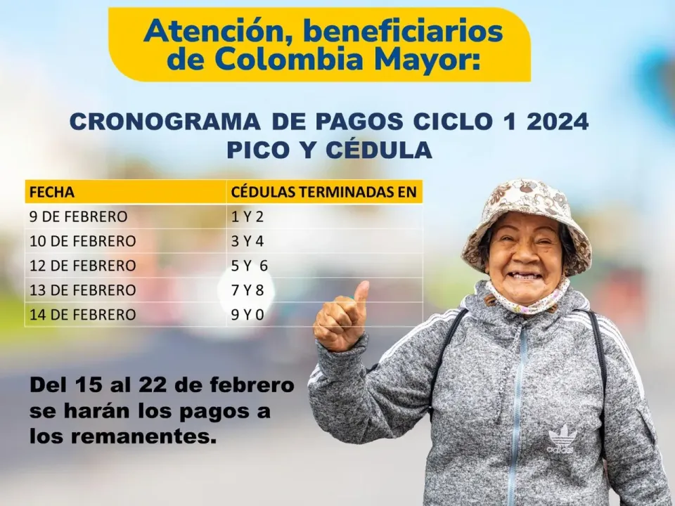 Inicia pago del ciclo 1 a beneficiarios del programa Colombia Mayor
