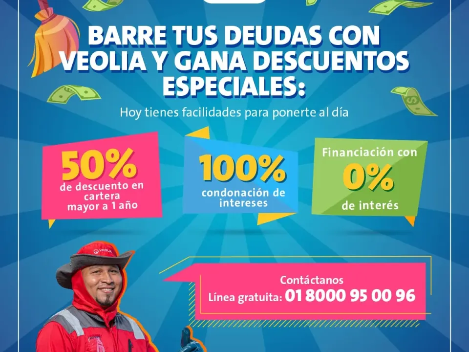 Veolia lanza campaña «Barre Tus Deudas con Veolia y Gana Descuentos Especiales»