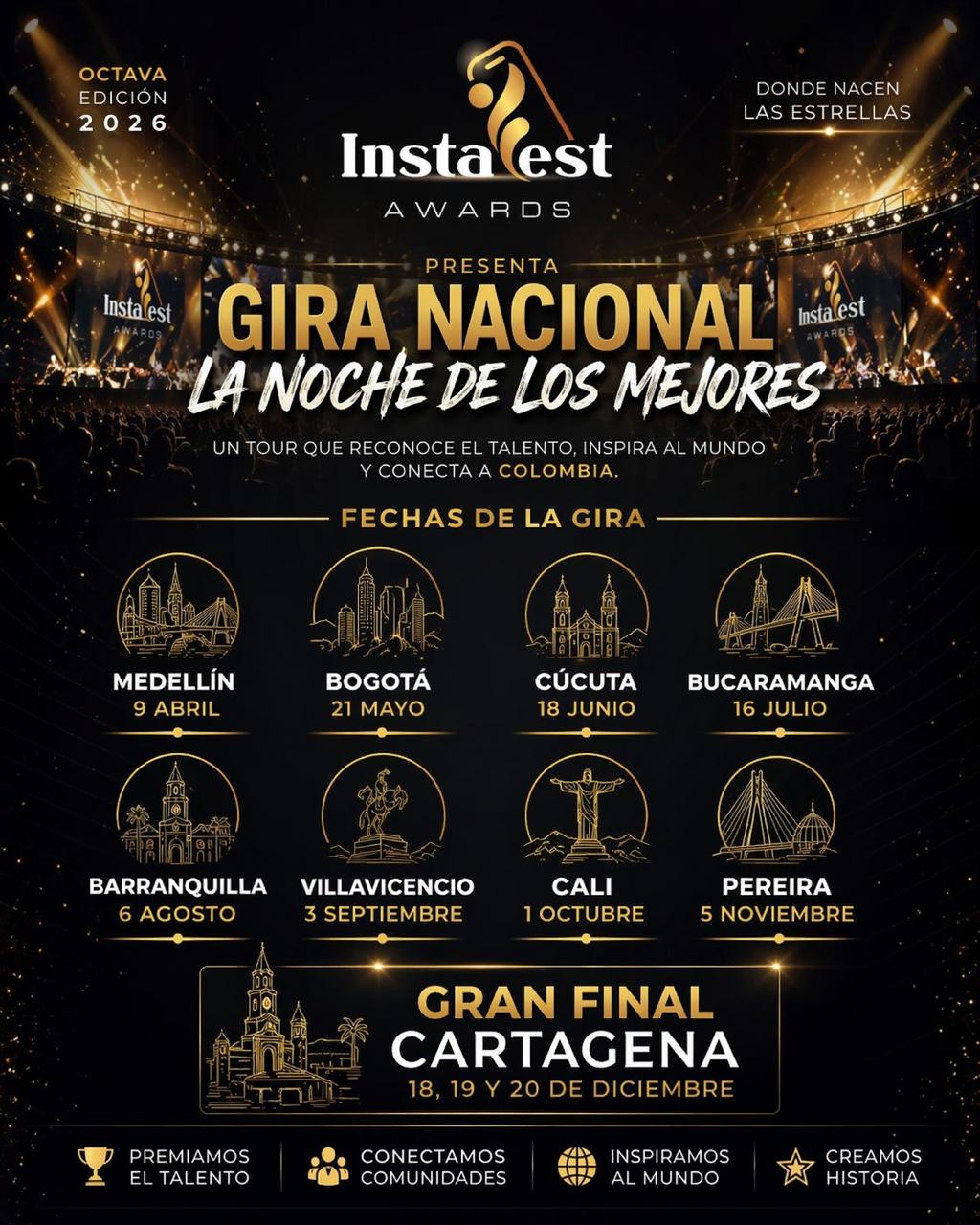 Instafest Awards 2026 anuncia Tour Nacional y gran Gala de Premiación en Cartagena