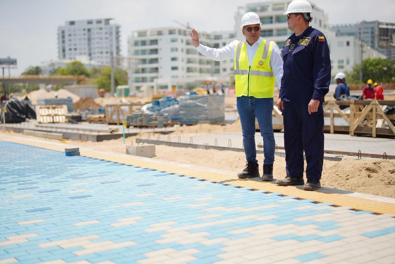 Gran Malecón del Mar alcanza el 50 % de avance tras recorrido de Dumek Turbay y la DIMAR