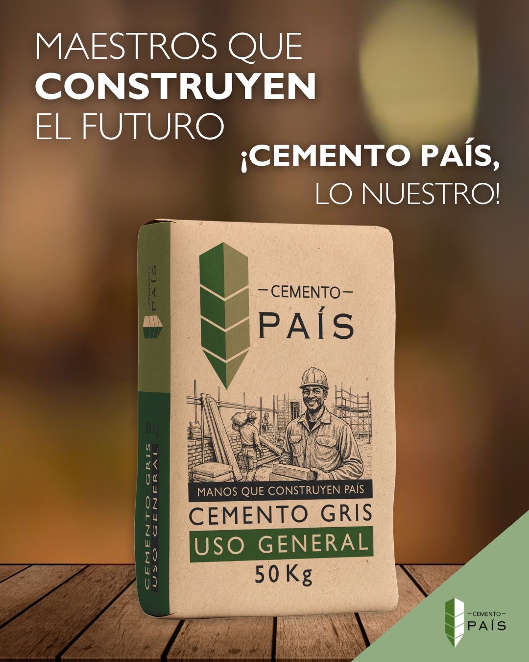 Cemento País renueva su imagen para rendir homenaje a los maestros de obra, los verdaderos constructores del país