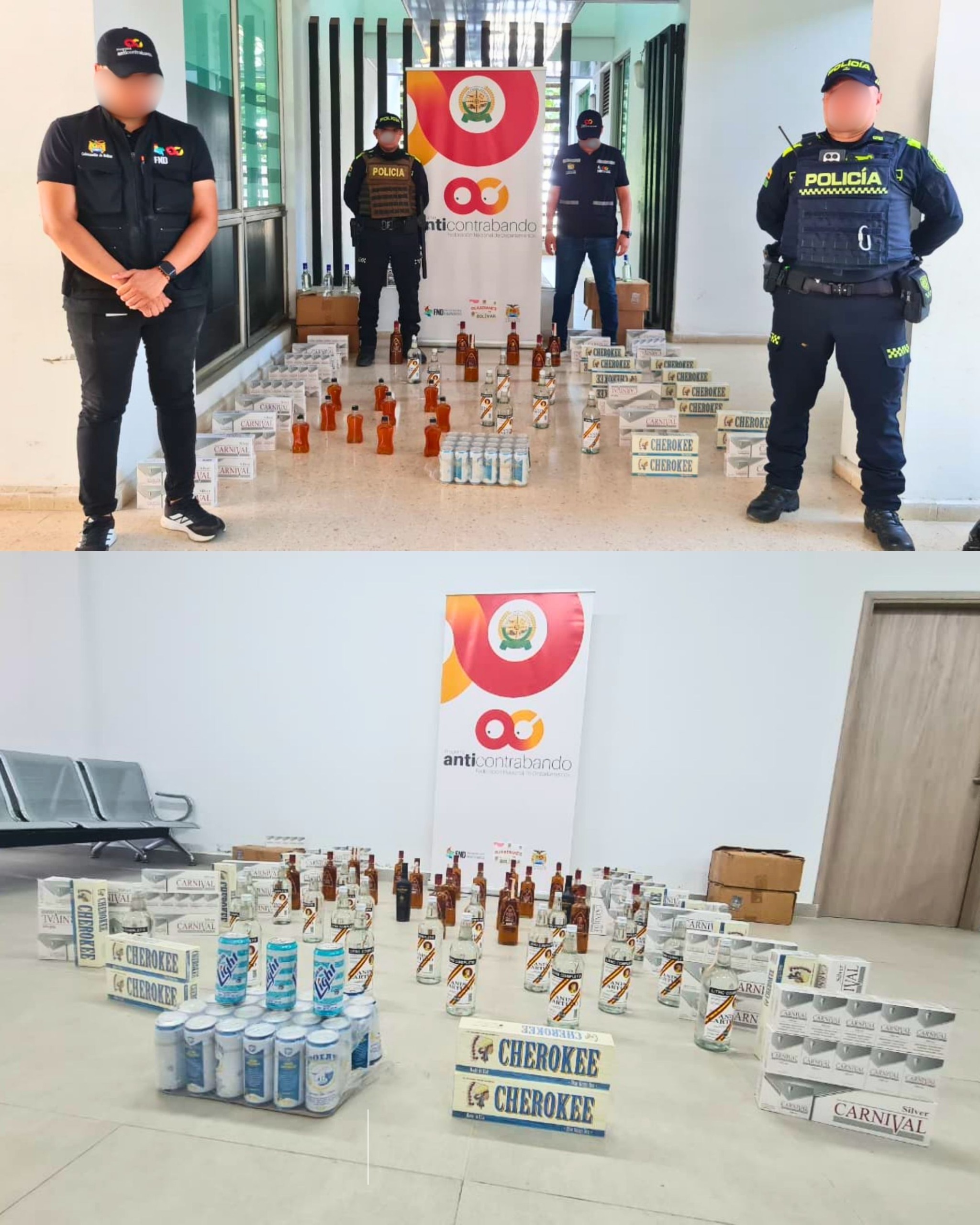 En Bolívar le meten un gol al contrabando: aprehenden licor y cigarrillos ilegales en Turbaco