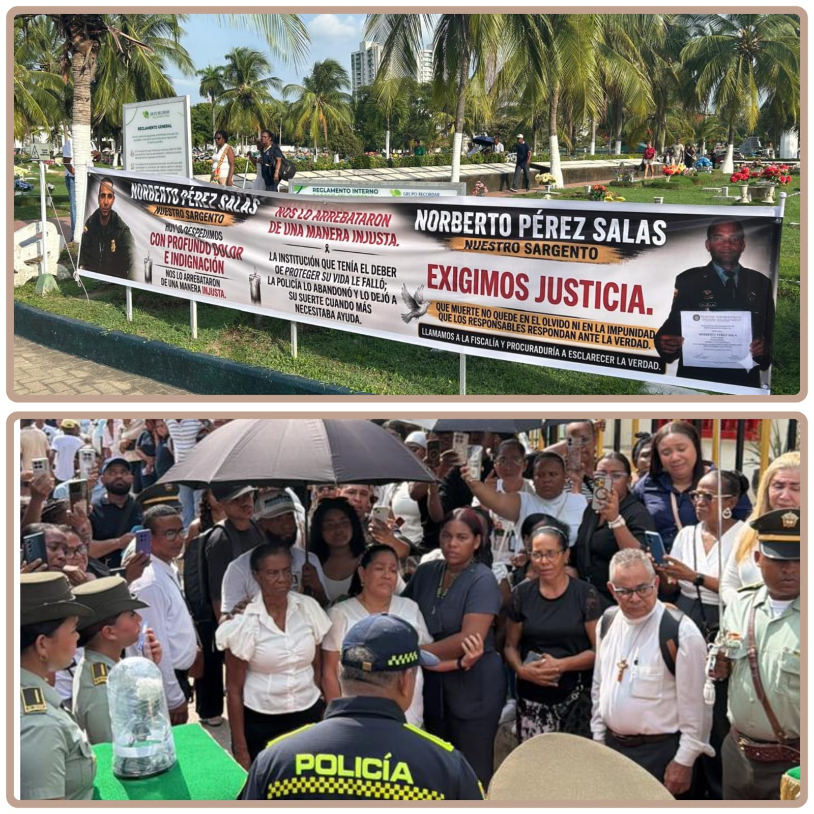 ¡Exigimos justicia! familiares y amigos del sargente Norberto Pérez Salas