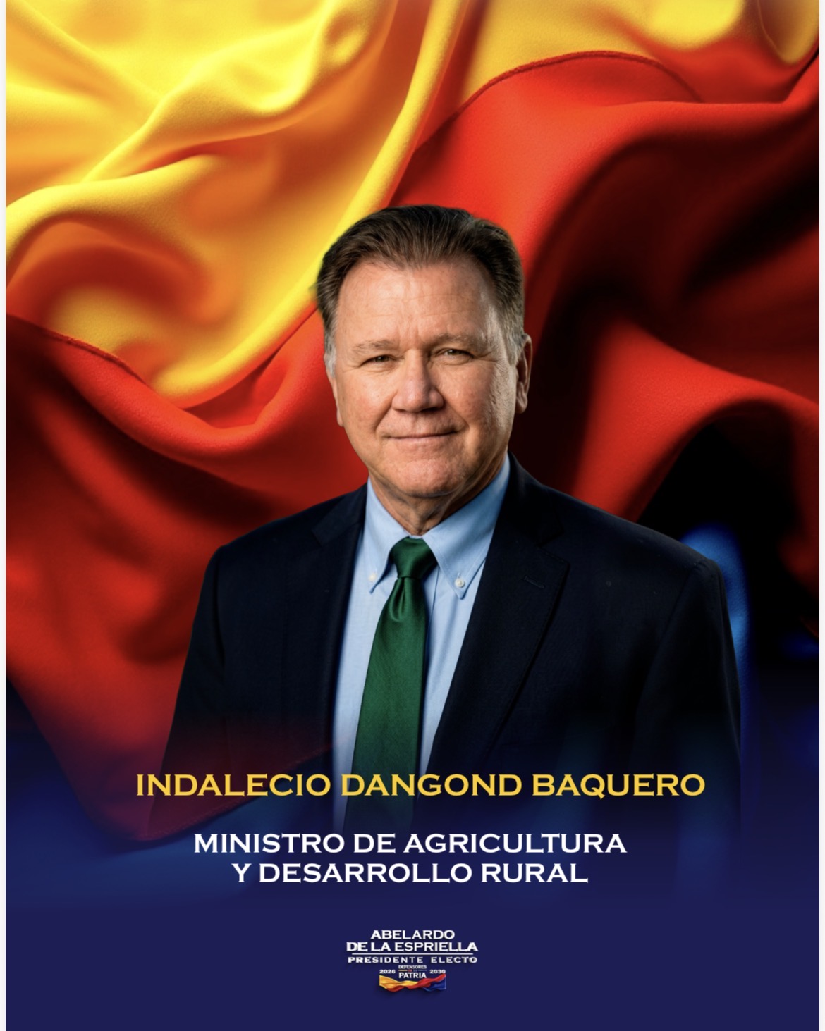 Indalecio Dangond será el ministro de Agricultura del Gobierno de la Patria Milagro
