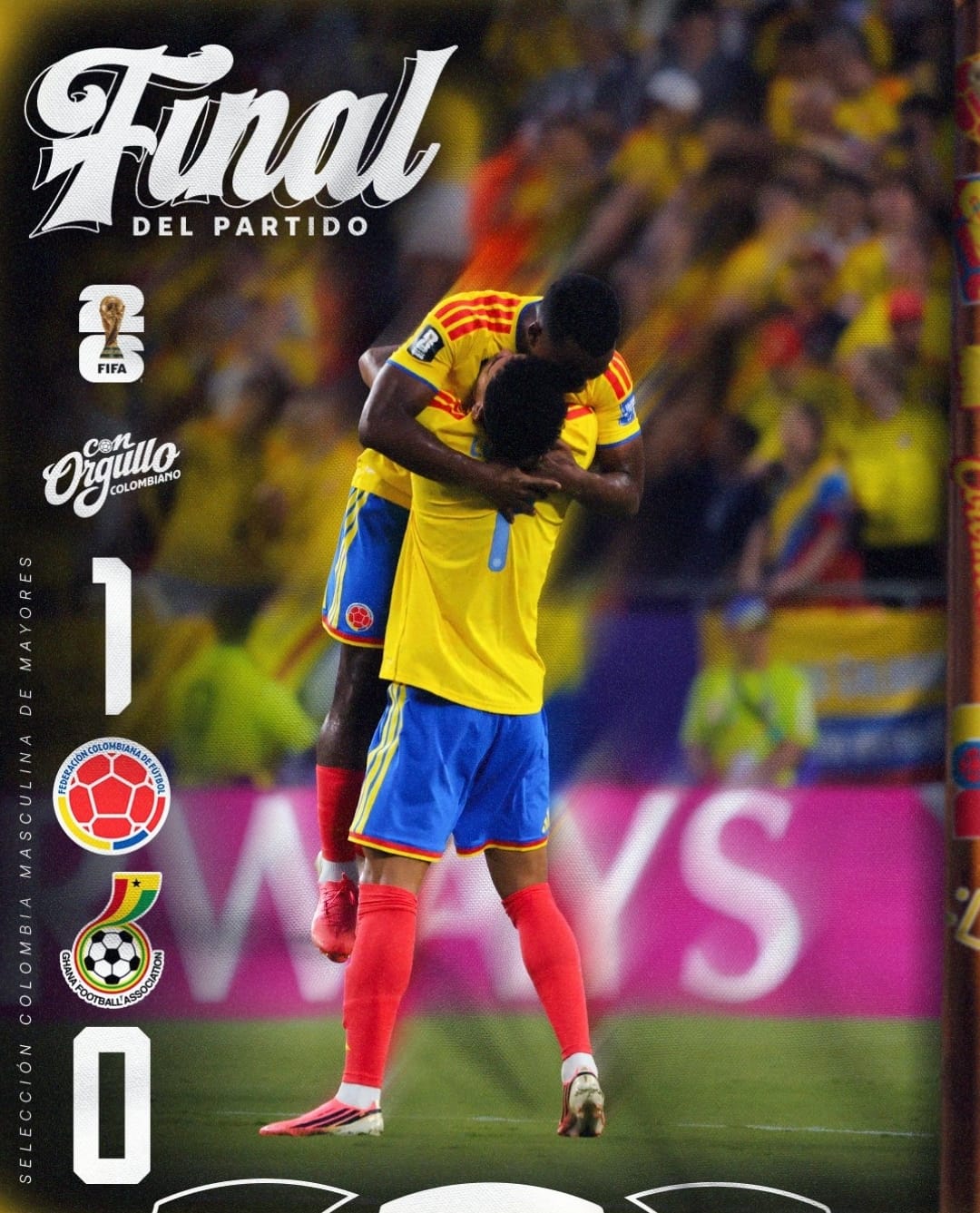 Colombia en octavos de final del Mundial 2026 y enfrentará a Suiza
