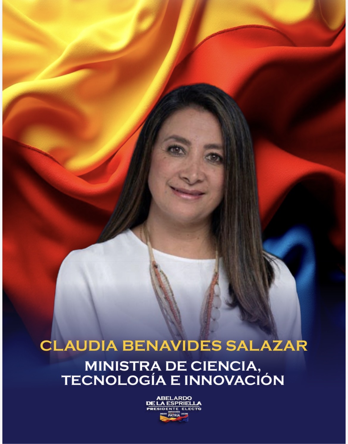 Claudia Benavides será la nueva ministra de Ciencia, Tecnología e Innovación