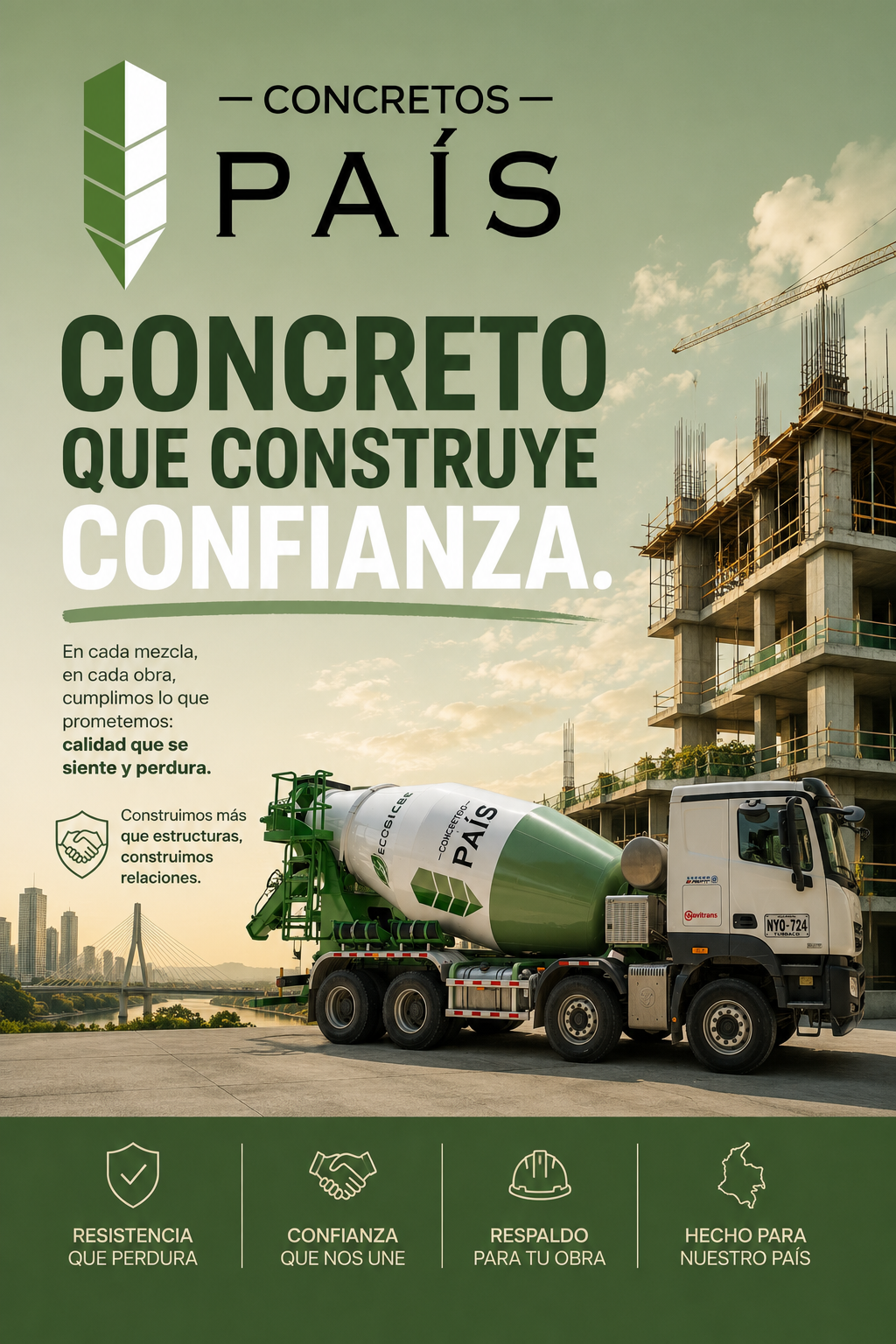 Concretos País fortalece su apuesta por la calidad y la confianza en cada obra
