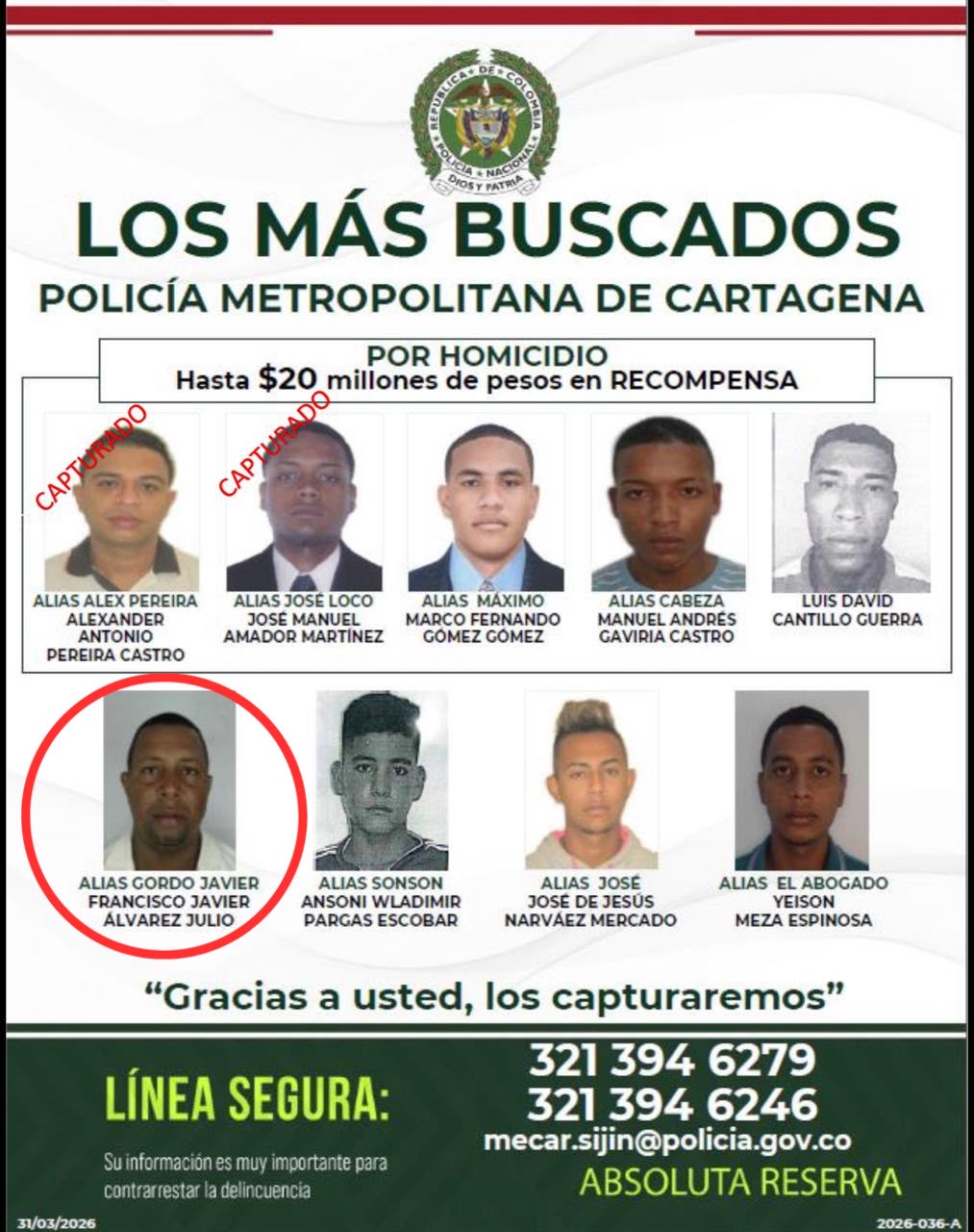 Se entregó «El Gordo», figuraba entre los más buscados por homicidios en Cartagena