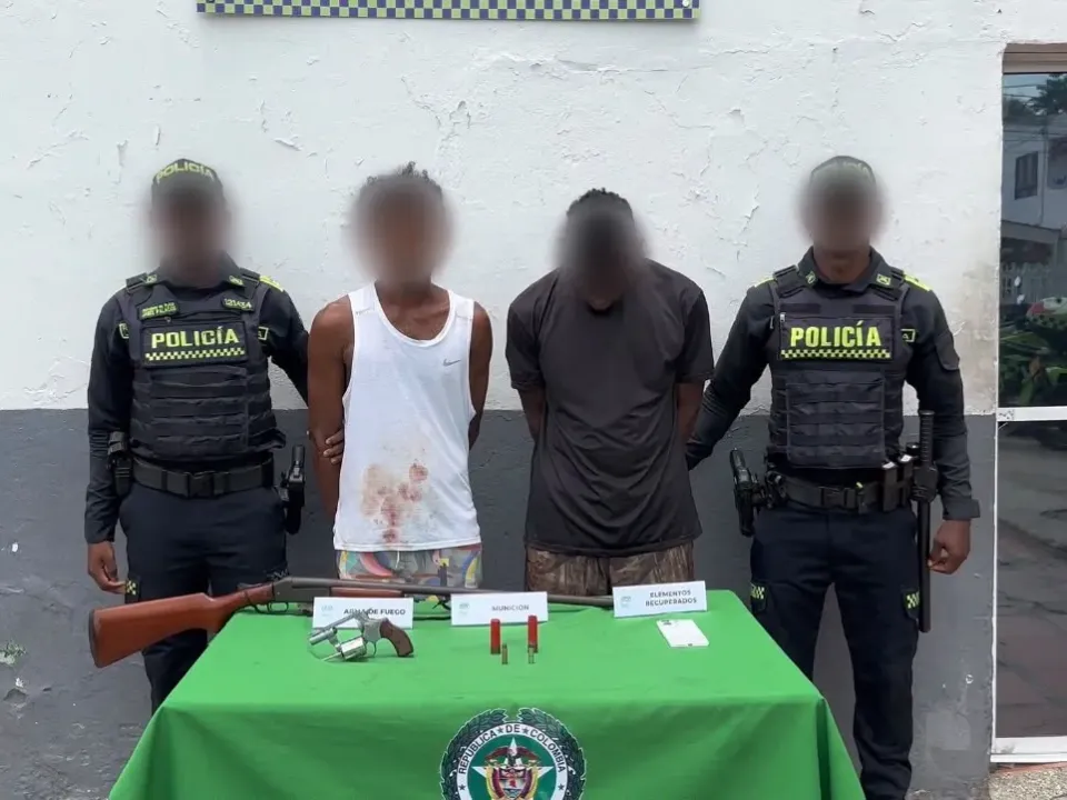 Policía capturó a ‘Carlos’ y ‘Beto’ con armas de fuego ilegales en Pasacaballos