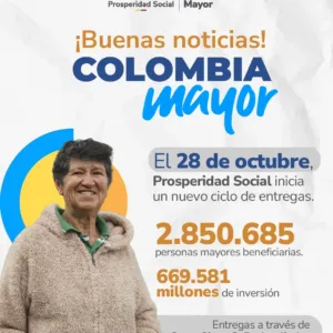 28 de octubre, Prosperidad Social inicia nuevo ciclo de entregas de Colombia Mayor