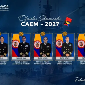 Cinco oficiales de la Armada Nacional fueron seleccionados para el Curso de Altos Estudios Militares 2027
